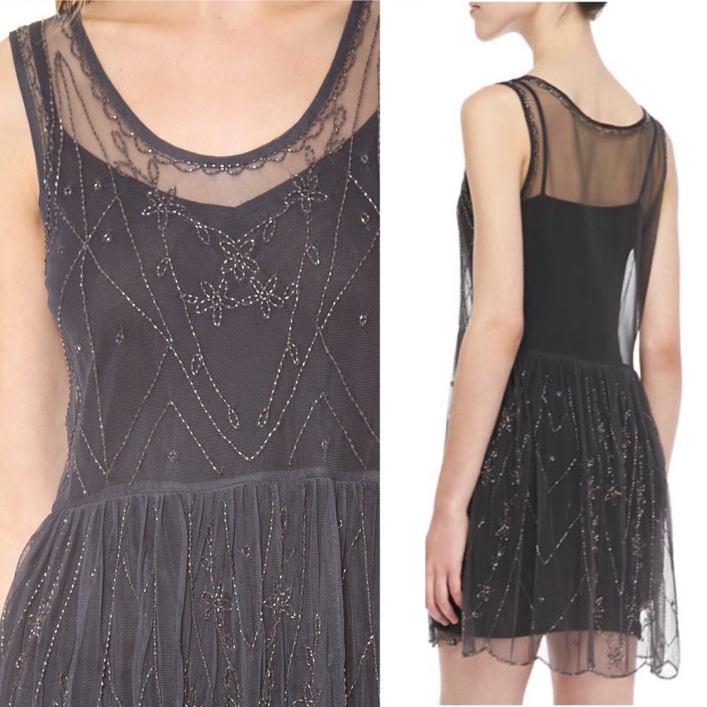 Free People Embellished Sheer Dress